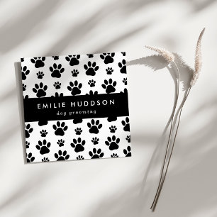 Pattern Of Paws, Dog Groomer, Dog Walker, Pet Shop Square Business Card