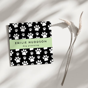 Pattern Of Paws, Dog Groomer, Dog Walker, Pet Shop Square Business Card