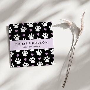 Pattern Of Paws, Dog Groomer, Dog Walker, Pet Shop Square Business Card