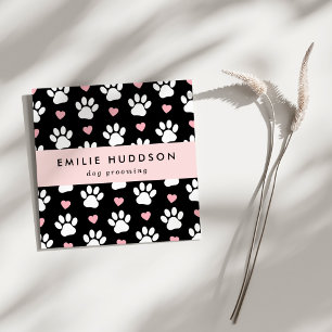 Pattern Of Paws, Dog Groomer, Dog Walker, Pet Shop Square Business Card