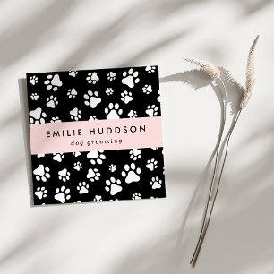 Pattern Of Paws, Dog Groomer, Dog Walker, Pet Shop Square Business Card