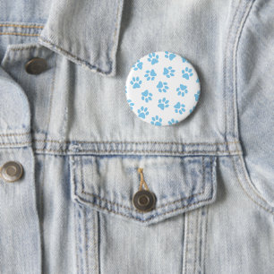 Pattern Of Paws, Dog Paws, Baby Blue Paws 2 Inch Round Button
