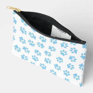 Pattern Of Paws, Dog Paws, Baby Blue Paws Accessory Pouch