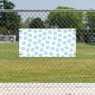 Pattern Of Paws, Dog Paws, Baby Blue Paws Banner