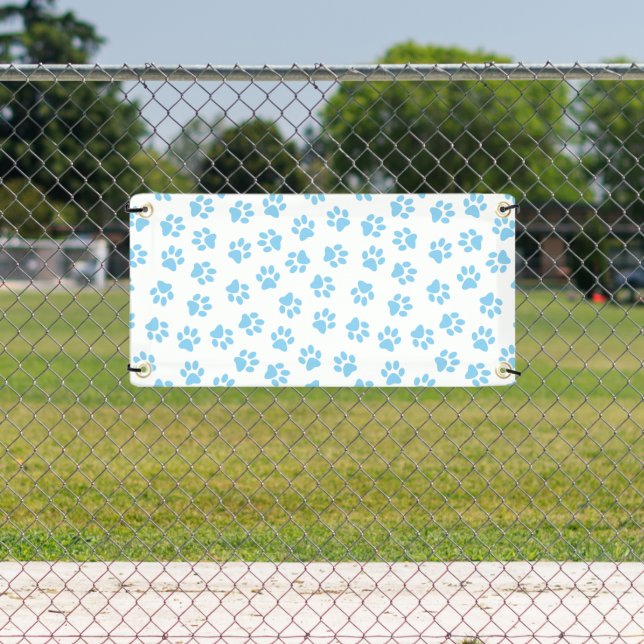 Pattern Of Paws, Dog Paws, Baby Blue Paws Banner (Insitu)