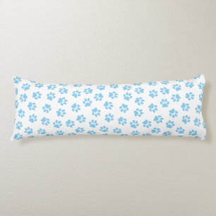 Pattern Of Paws, Dog Paws, Baby Blue Paws Body Pillow