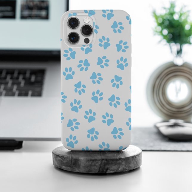 Pattern Of Paws, Dog Paws, Baby Blue Paws Case-Mate iPhone Case (Creator Uploaded)