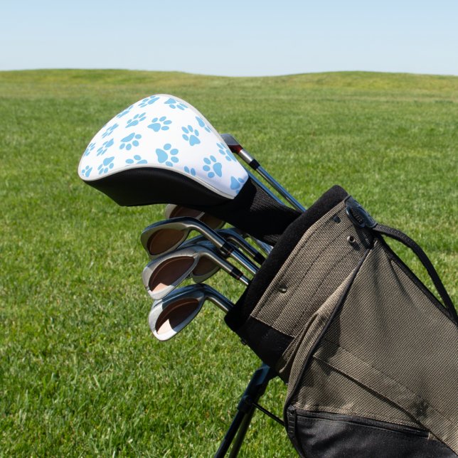 Pattern Of Paws, Dog Paws, Baby Blue Paws Golf Head Cover (In Situ)
