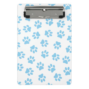 Pattern Of Paws, Dog Paws, Baby Blue Paws Mini Clipboard