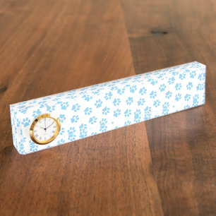 Pattern Of Paws, Dog Paws, Baby Blue Paws Nameplate