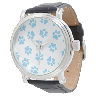 Pattern Of Paws, Dog Paws, Baby Blue Paws Watch