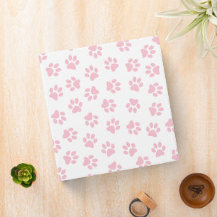 Pattern Of Paws, Dog Paws, Baby Pink Paws Binder
