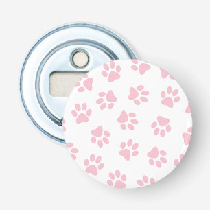 Pattern Of Paws, Dog Paws, Baby Pink Paws Bottle Opener