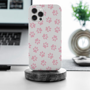 Pattern Of Paws, Dog Paws, Baby Pink Paws iPhone 15 Pro Max Case