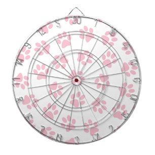 Pattern Of Paws, Dog Paws, Baby Pink Paws Dartboard