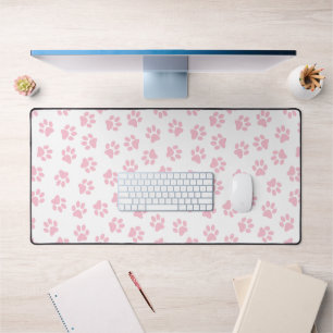 Pattern Of Paws, Dog Paws, Baby Pink Paws Desk Mat
