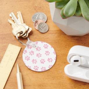 Pattern Of Paws, Dog Paws, Baby Pink Paws Keychain