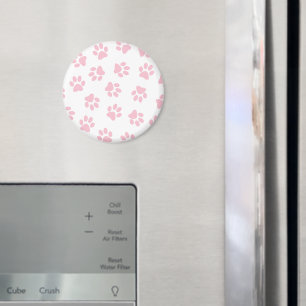 Pattern Of Paws, Dog Paws, Baby Pink Paws Magnet