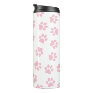 Pattern Of Paws, Dog Paws, Baby Pink Paws Thermal Tumbler