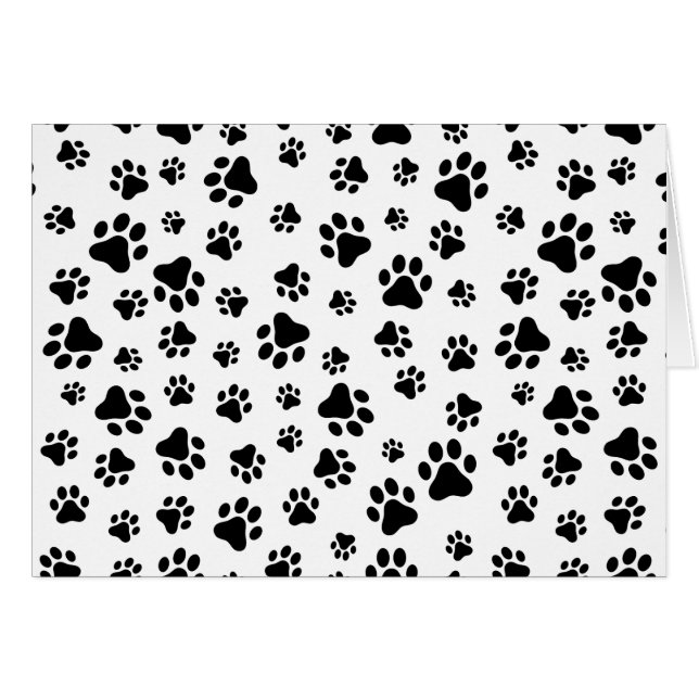 Pattern Of Paws, Dog Paws, Black and White (Front Horizontal)