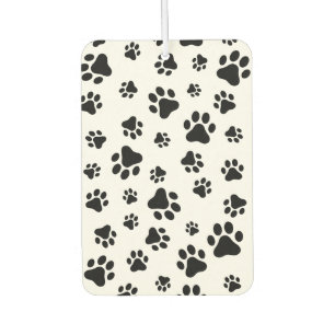 Pattern Of Paws, Dog Paws, Black and White Air Freshener