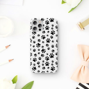 Pattern Of Paws, Dog Paws, Black and White iPhone 11 Case