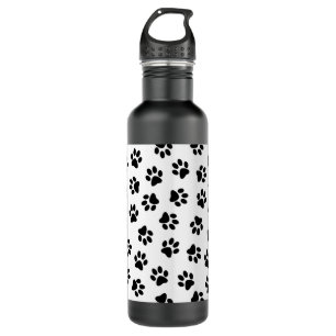 Pattern Of Paws, Dog Paws, Black Paws 710 Ml Water Bottle