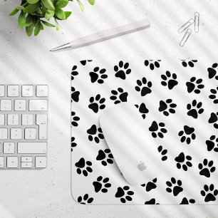Pattern Of Paws, Dog Paws, Black Paws Mouse Pad