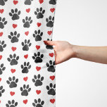 Pattern Of Paws, Dog Paws, Black Paws, Red Hearts Scarf<br><div class="desc">Cute,  fun and adorable pattern with black paws and red hearts. Modern and trendy gift,  perfect for the dog lover in your life.</div>