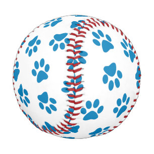 Pattern Of Paws, Dog Paws, Blue Paws Baseball