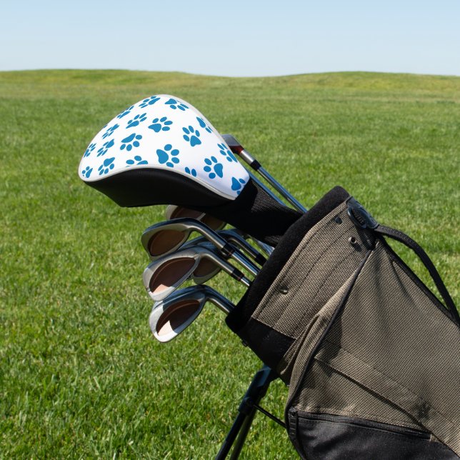 Pattern Of Paws, Dog Paws, Blue Paws Golf Head Cover (In Situ)