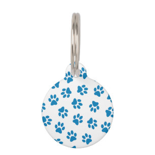 Pattern Of Paws, Dog Paws, Blue Paws Pet Tag