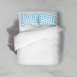 Pattern Of Paws, Dog Paws, Blue Paws Pillowcase