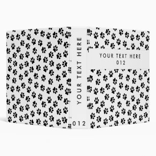 Pattern Of Paws, Dog Paws, Cat Paws, Black Paws Binder
