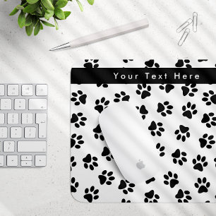 Pattern Of Paws, Dog Paws, Cat Paws, Black Paws Mouse Pad