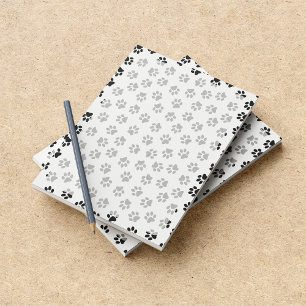 Pattern Of Paws, Dog Paws, Cat Paws, Black Paws Notepad