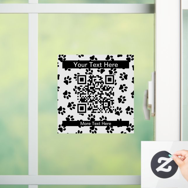 Pattern Of Paws, Dog Paws, Cat Paws, Black Paws Window Cling (Home)
