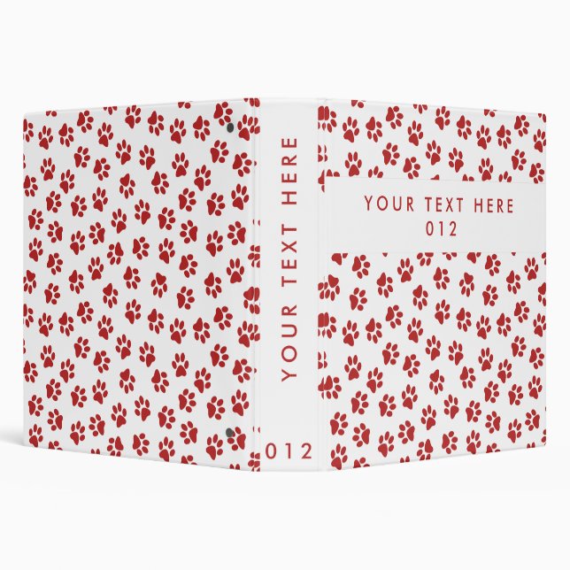 Pattern Of Paws, Dog Paws, Cat Paws, Red Paws Binder (Background)