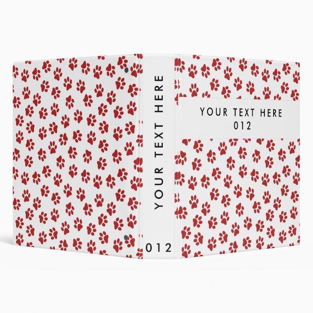 Pattern Of Paws, Dog Paws, Cat Paws, Red Paws Binder (Background)