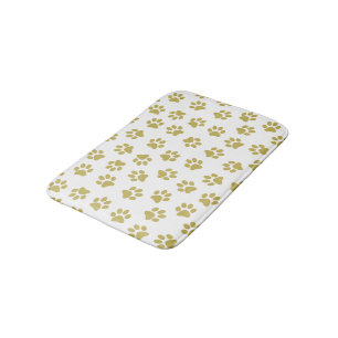 Pattern Of Paws, Dog Paws, Golden Paws Bath Mat