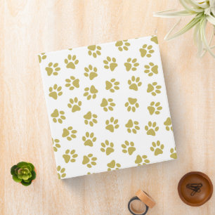 Pattern Of Paws, Dog Paws, Golden Paws Binder