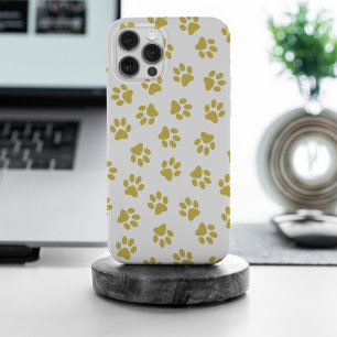Pattern Of Paws, Dog Paws, Golden Paws iPhone 15 Pro Max Case