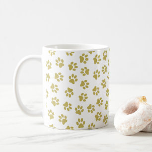 Pattern Of Paws, Dog Paws, Golden Paws Coffee Mug
