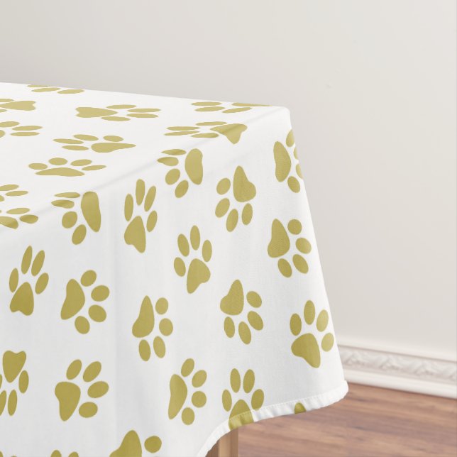 Pattern Of Paws, Dog Paws, Golden Paws Tablecloth (In Situ)