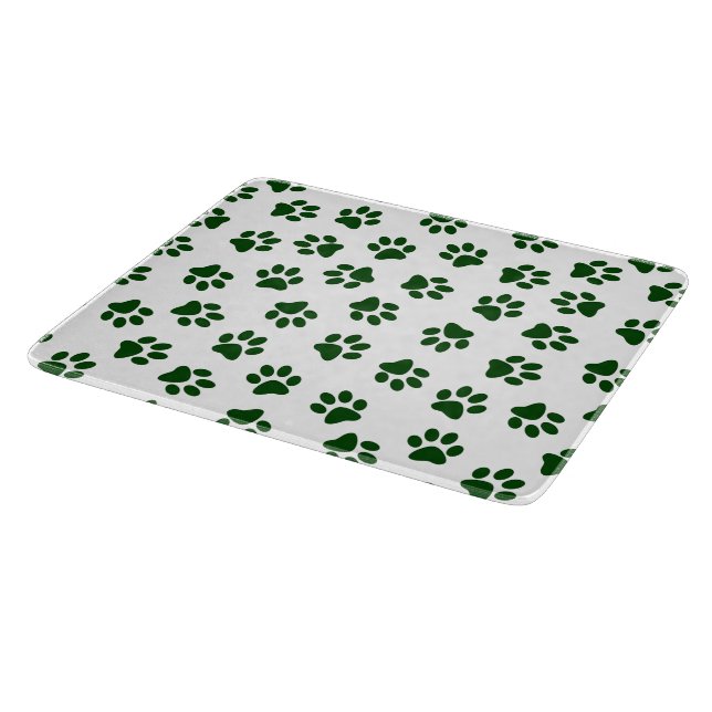 Pattern Of Paws, Dog Paws, Green Paws Cutting Board (Corner)