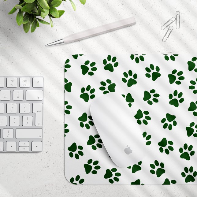 Pattern Of Paws, Dog Paws, Green Paws Mouse Pad (Creator Uploaded)