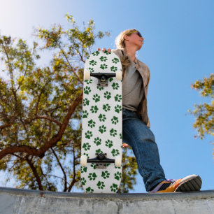 Pattern Of Paws, Dog Paws, Green Paws Skateboard