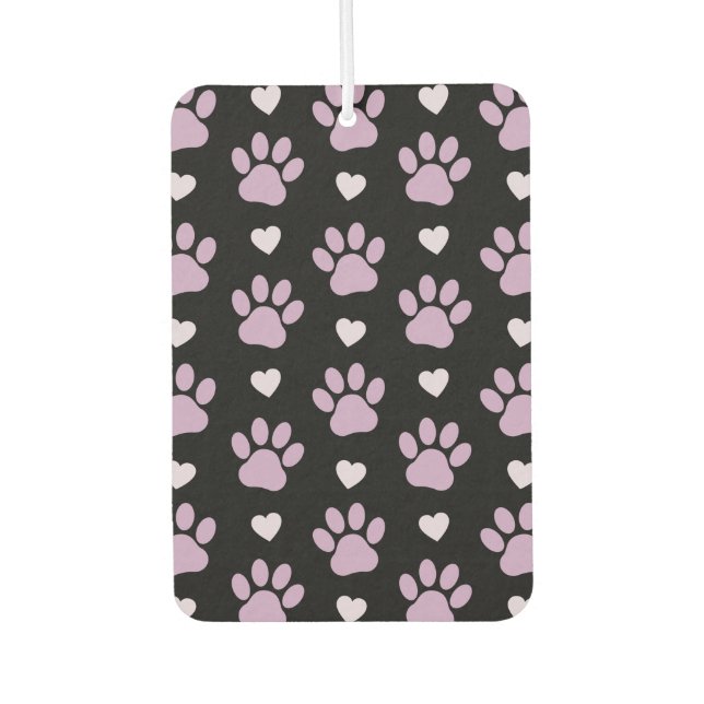 Pattern Of Paws, Dog Paws, Lilac Paws, Hearts Air Freshener (Front)