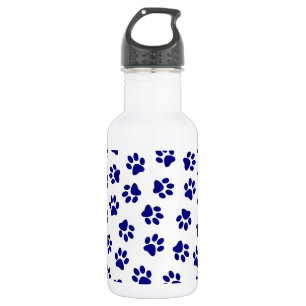 Pattern Of Paws, Dog Paws, Navy Blue Paws 532 Ml Water Bottle