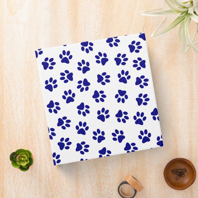 Pattern Of Paws, Dog Paws, Navy Blue Paws Binder (In Situ)